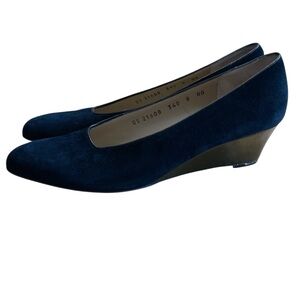 Salvatore Ferragamo Navy Wedge Heels